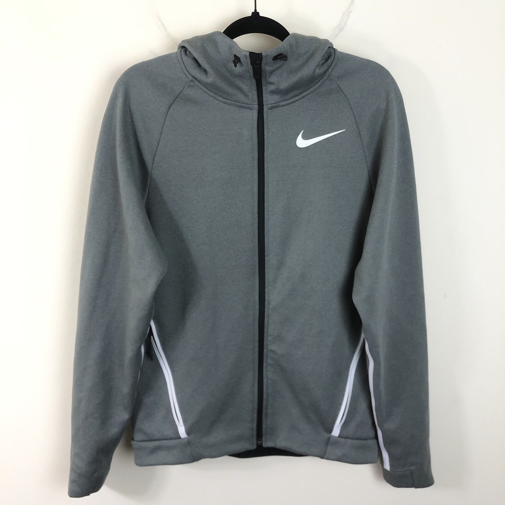 Nike Therma Sphere Max Training Full Zip Hoodie Sweatshirt Men's Sz S Gray